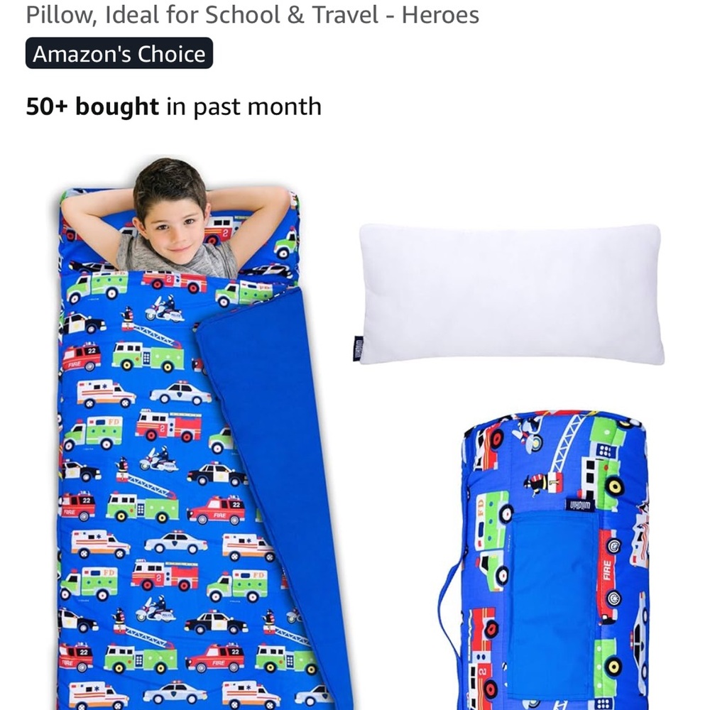 Kids Blue Vehicle Sleeping Bag